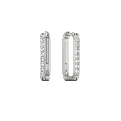 Rectangle Diamond Hoop Earring Fascinating Diamonds
