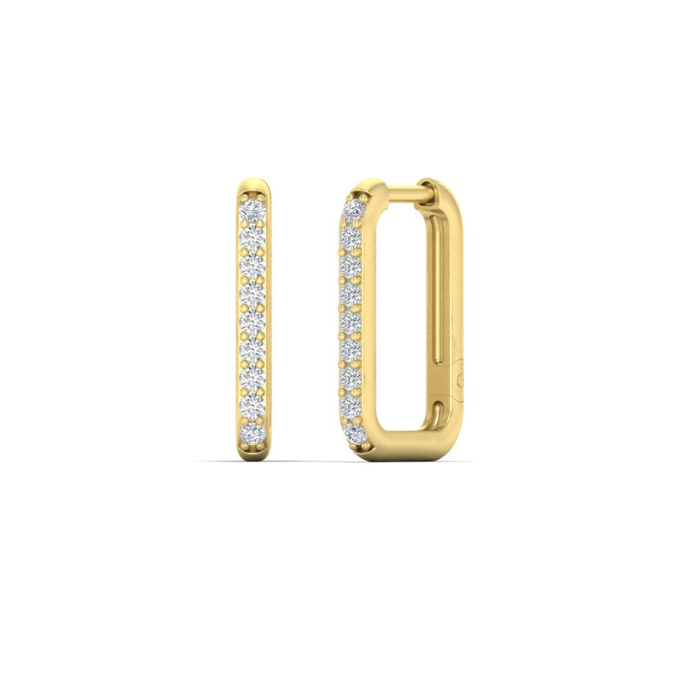 Rectangle Diamond Hoop Earring Fascinating Diamonds