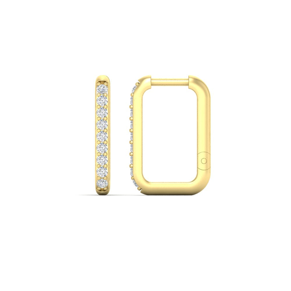 Rectangle Diamond Hoop Earring Fascinating Diamonds