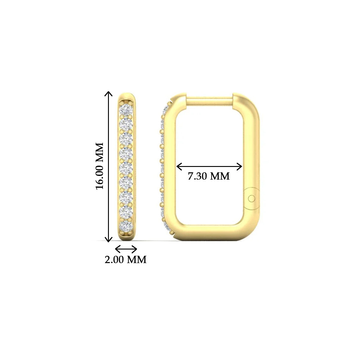 Rectangle Diamond Hoop Earring Fascinating Diamonds