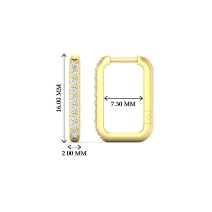Rectangle Diamond Hoop Earring Fascinating Diamonds