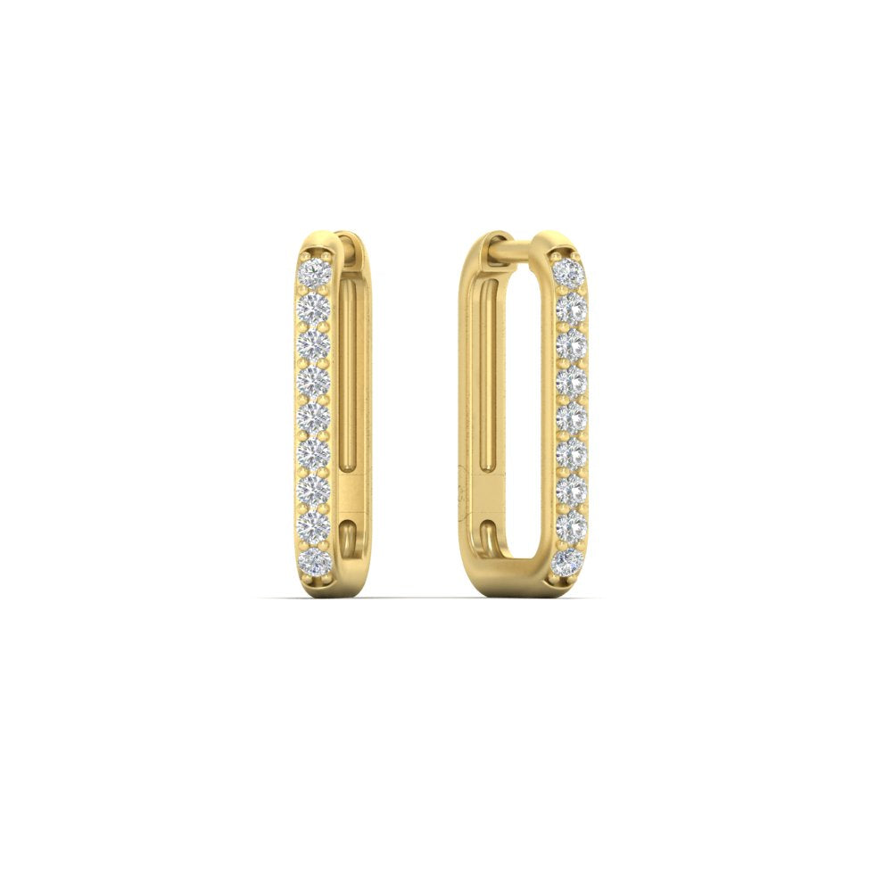 Rectangle Diamond Hoop Earring Fascinating Diamonds