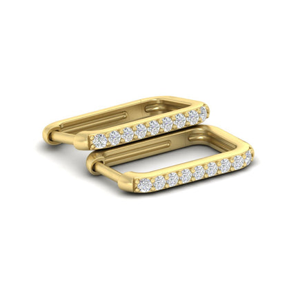 Rectangle Diamond Hoop Earring Fascinating Diamonds