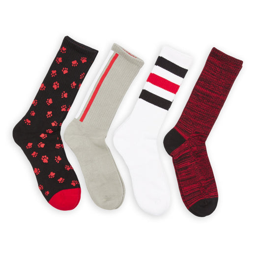 Red / Black Casual Socks 4 Pack DeadSoxy