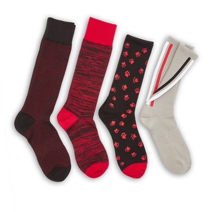 Red / Black Mixed Socks 4 Pack -A DeadSoxy