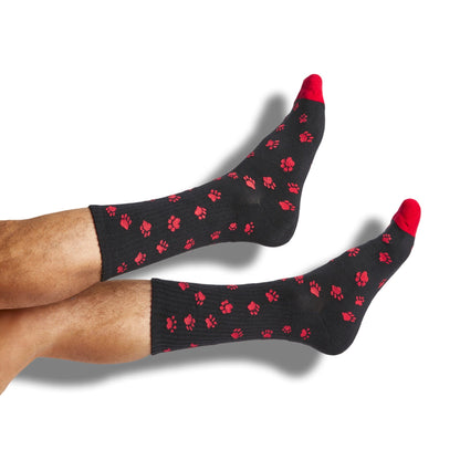 Red / Black Paws Casual Socks DeadSoxy