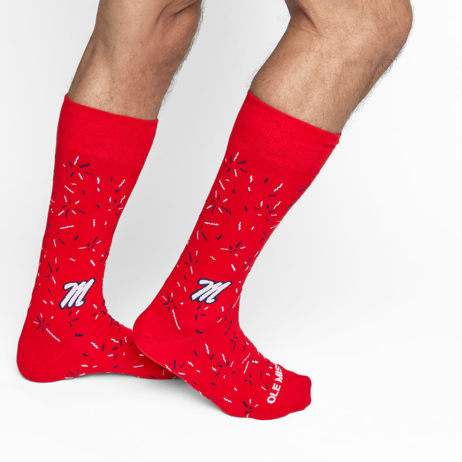 Red Confetti Dress Socks DeadSoxy