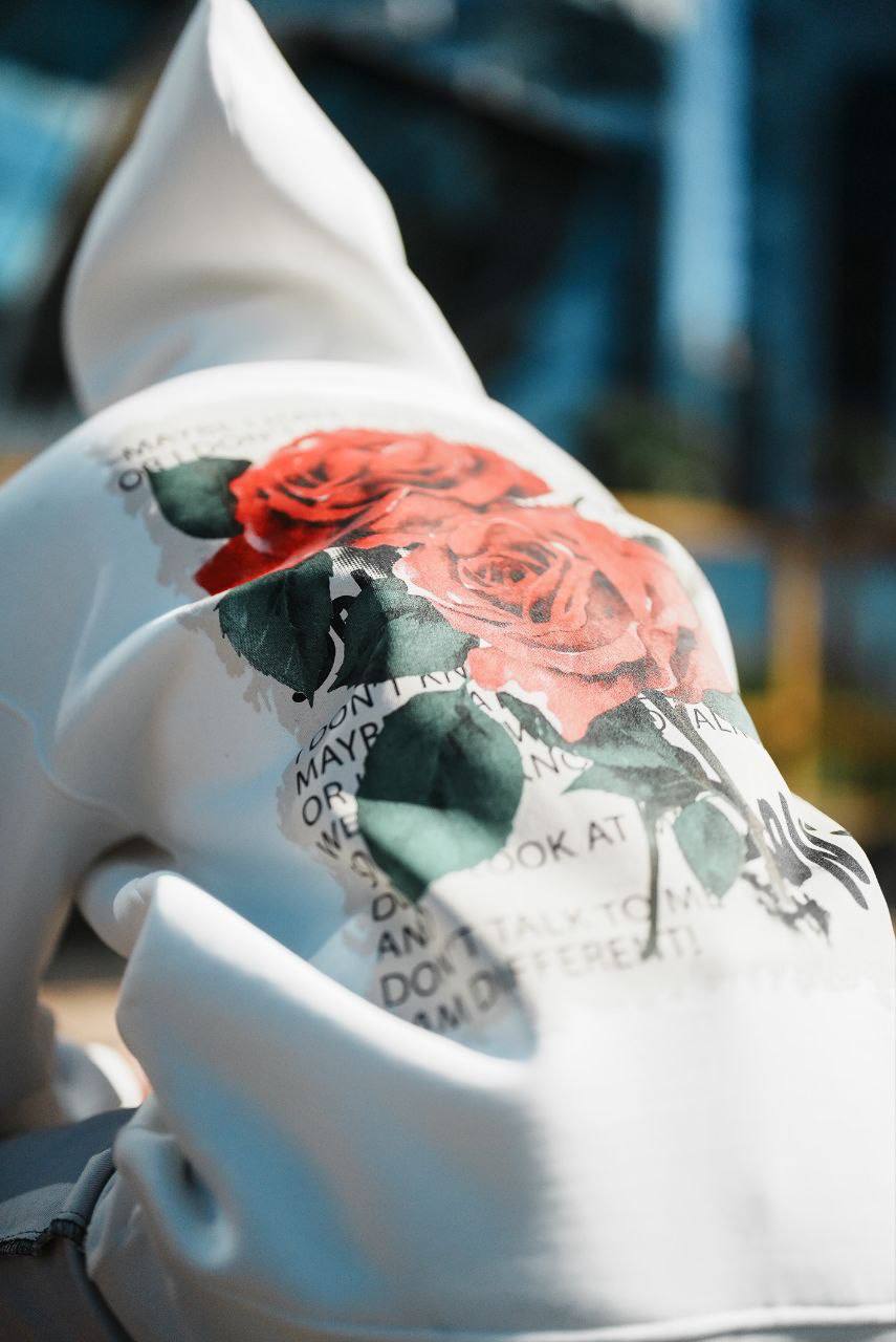 Oversize 'Red Roses' Graphic Hoodie - Dark Aesthetic Streetwear Sweatshirt Withinblack