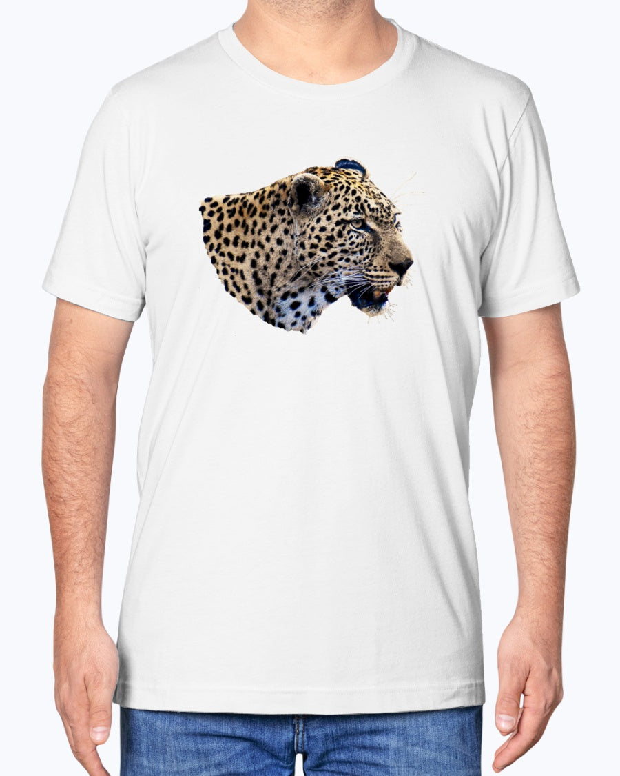 Leopard's Smile, Nature Lover's Apparel, cat lovers, wildlife fans, Moss Apparel, Unisex T-Shirt Moss Apparel