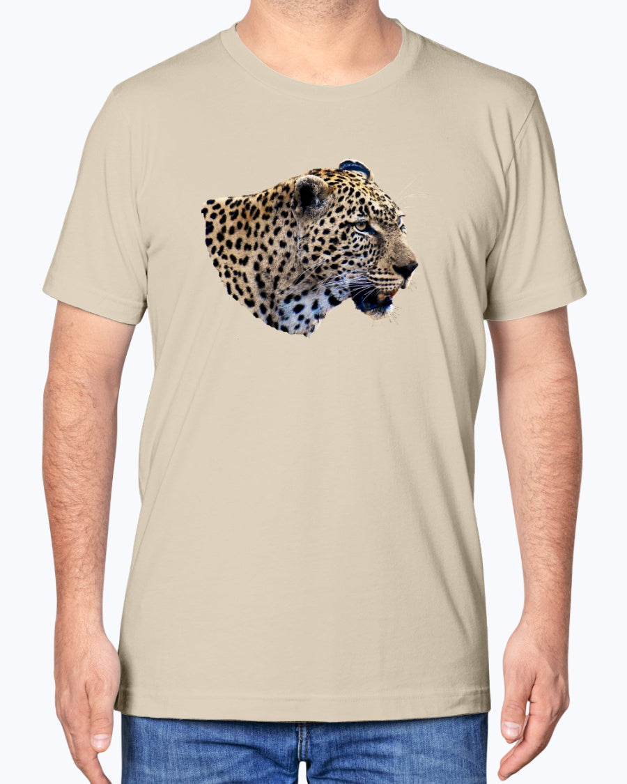 Leopard's Smile, Nature Lover's Apparel, cat lovers, wildlife fans, Moss Apparel, Unisex T-Shirt Moss Apparel