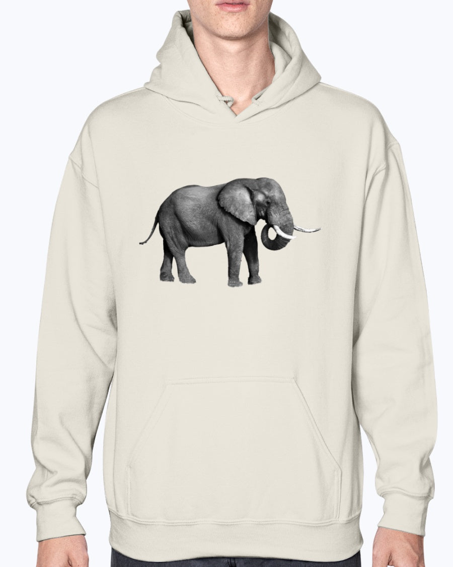 Grazing African Elephant, Moss Apparel, Unisex Hoodie Moss Apparel