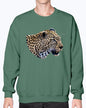 Leopard's Smile, Nature Lover's Cozy Apparel, cat lovers, wildlife fans, Moss Apparel, Unisex Crewneck Sweatshirt Moss Apparel
