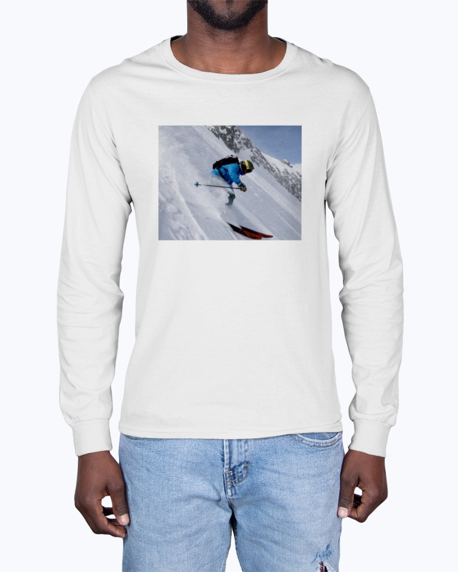 Glacial Plunge, Cool Ski Apparel, Moss Apparel, Unisex Long Sleeve T-Shirt Moss Apparel