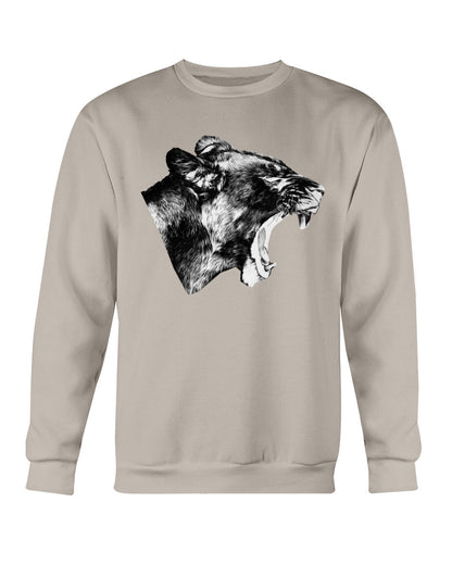 Lioness' Roar, lion lovers, wildlife fans, Moss Apparel, Unisex Crewneck Sweatshirt Moss Apparel