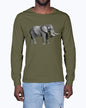 Grazing African Elephant, African Elephant, Elephant lovers, wildlife fans, Moss Apparel, Unisex Long Sleeve T-Shirt Moss Apparel