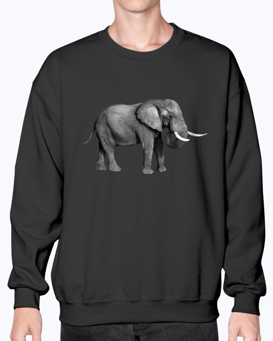 Grazing African Elephant, African Elephant, Elephant lovers, wildlife fans, Moss Apparel, Unisex Crewneck Sweatshirt Moss Apparel