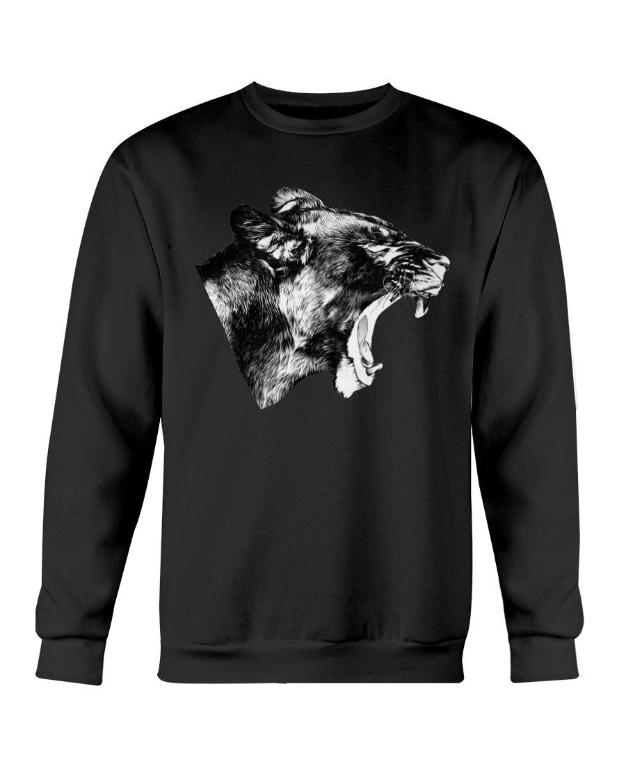 Lioness' Roar, lion lovers, wildlife fans, Moss Apparel, Unisex Crewneck Sweatshirt Moss Apparel