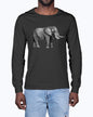 Grazing African Elephant, African Elephant, Elephant lovers, wildlife fans, Moss Apparel, Unisex Long Sleeve T-Shirt Moss Apparel