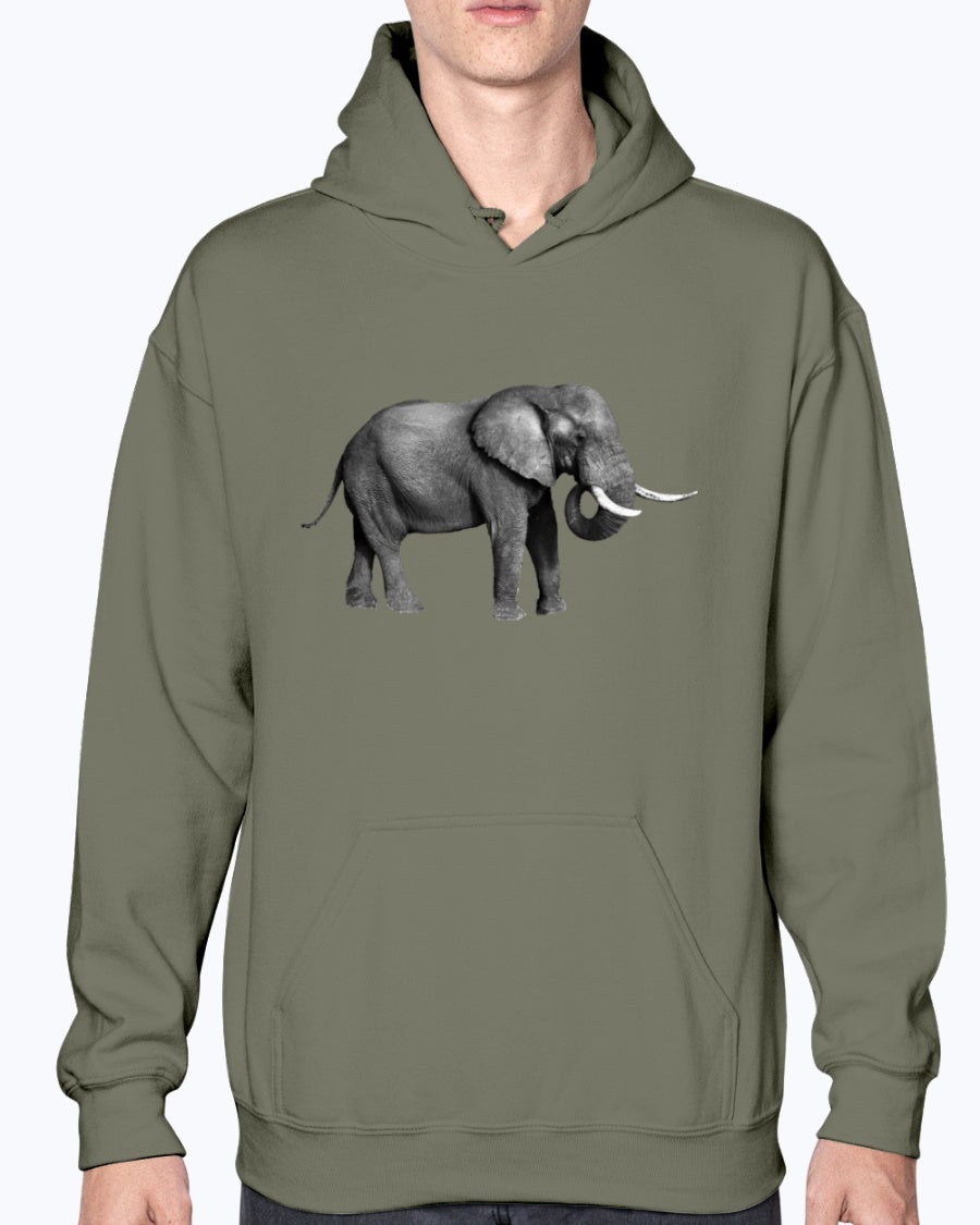 Grazing African Elephant, Moss Apparel, Unisex Hoodie Moss Apparel