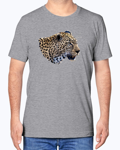 Leopard's Smile, Nature Lover's Apparel, cat lovers, wildlife fans, Moss Apparel, Unisex T-Shirt Moss Apparel