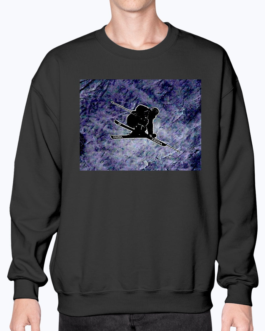Big Air Skier Graphic, Volkl skier, Moss Apparel, Unisex Crewneck Sweater Moss Apparel