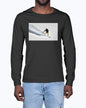 Powder Surfer, French Alps Snowboarder in the Powder, Moss Apparel, Unisex Long Sleeve T-Shirt Moss Apparel