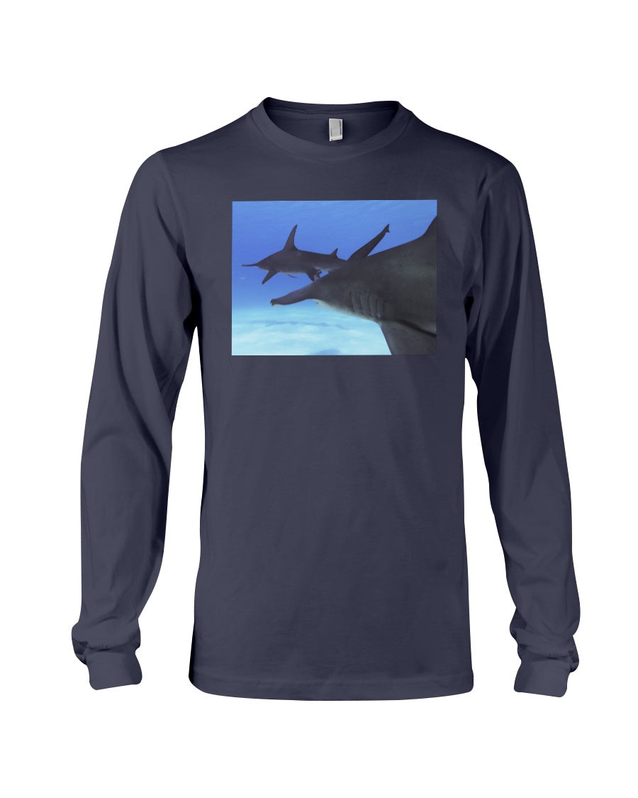 Hammerhead Pursuit, Shark Conservation, Ocean Fan, Moss Apparel, Unisex Long Sleeve T-Shirt Moss Apparel