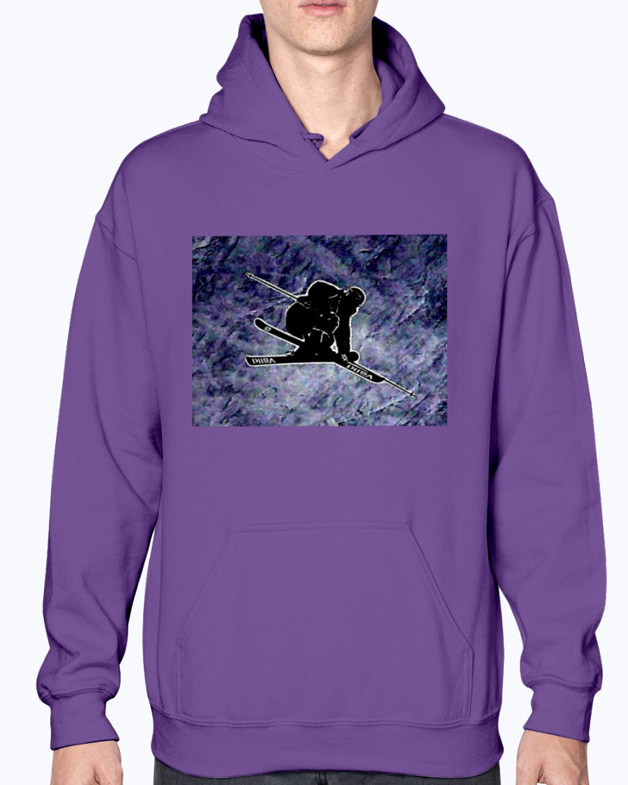 Big Air Skier Graphic, Volkl skier, Moss Apparel, Unisex Hoodie Moss Apparel