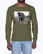 Defiant Elephant, Elephant conservation, animal fan, wildlife, Moss Apparel, Unisex Long Sleeve T-Shirt Moss Apparel