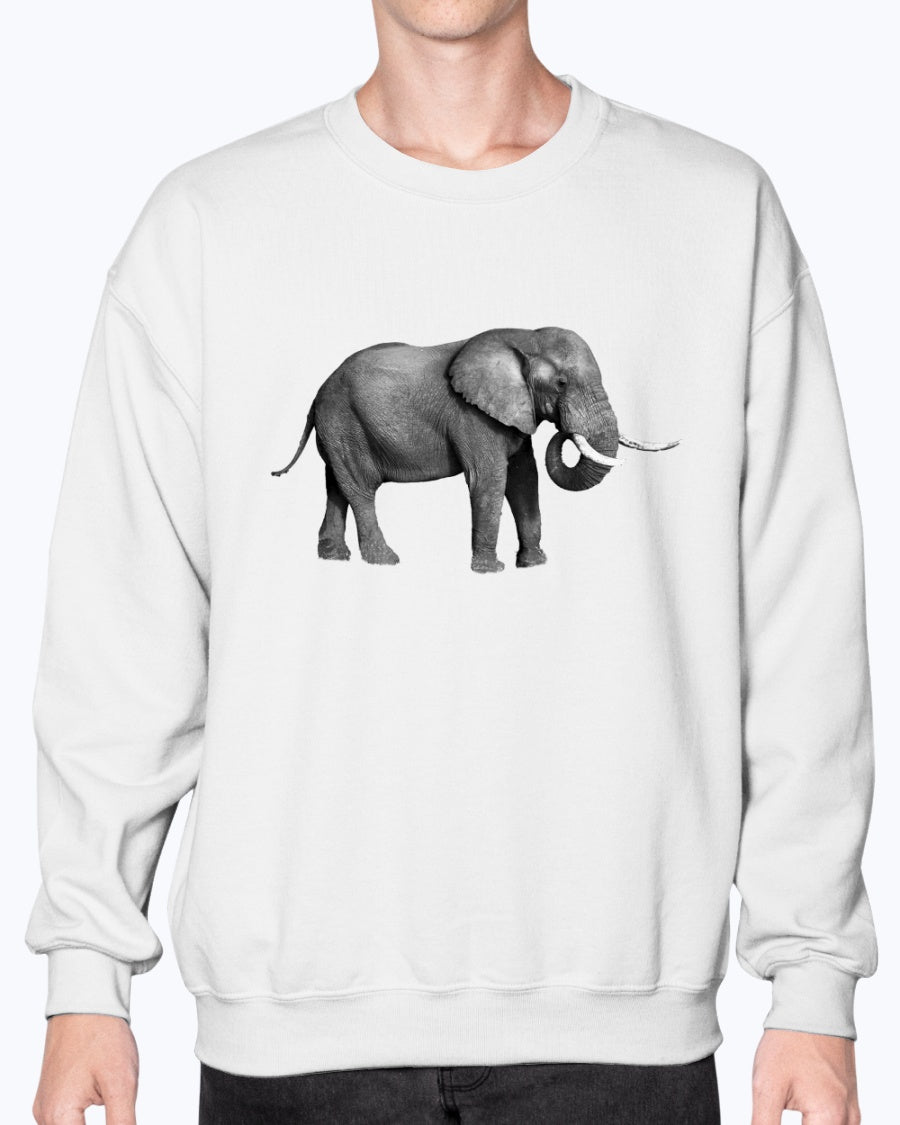 Grazing African Elephant, African Elephant, Elephant lovers, wildlife fans, Moss Apparel, Unisex Crewneck Sweatshirt Moss Apparel