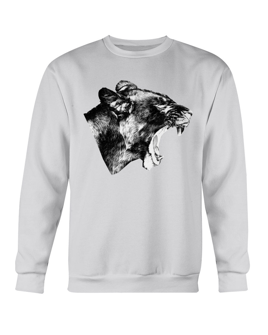 Lioness' Roar, lion lovers, wildlife fans, Moss Apparel, Unisex Crewneck Sweatshirt Moss Apparel