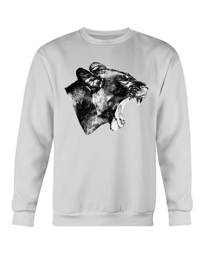 Lioness' Roar, lion lovers, wildlife fans, Moss Apparel, Unisex Crewneck Sweatshirt Moss Apparel