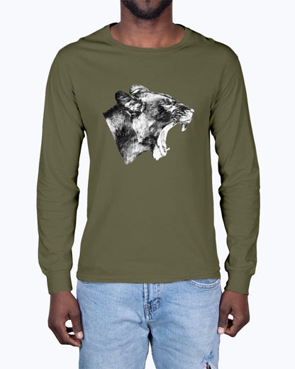 Lioness' Roar, lion lovers, wildlife fans, Moss Apparel, Unisex Long Sleeve T-Shirt Moss Apparel