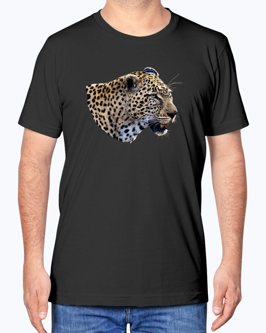 Leopard's Smile, Nature Lover's Apparel, cat lovers, wildlife fans, Moss Apparel, Unisex T-Shirt Moss Apparel