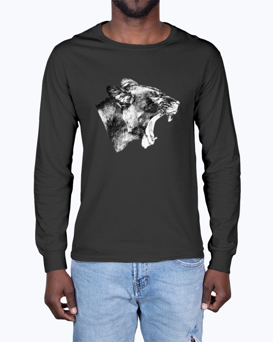 Lioness' Roar, lion lovers, wildlife fans, Moss Apparel, Unisex Long Sleeve T-Shirt Moss Apparel