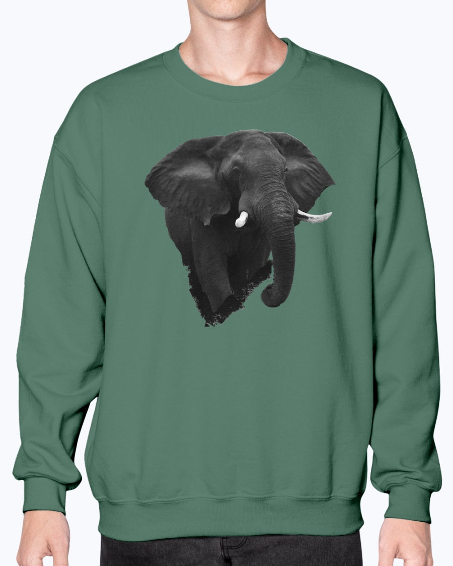 Elephant's Stand, Elephant, safari fans, africa, Moss Apparel, Unisex Crewneck Sweatshirt Moss Apparel