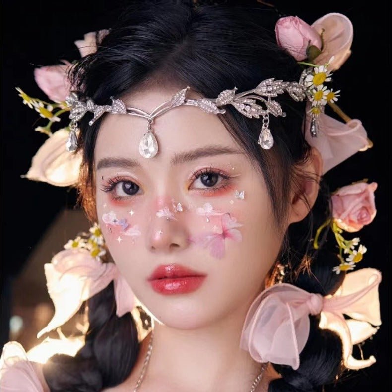 Rhinestone-Encrusted Hair Clip with Forehead Pendant Accent (MAC329) Mariam's Collection