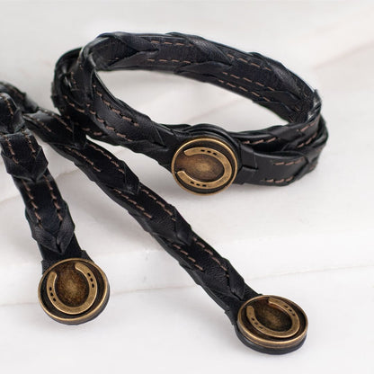 Rialto - Double Wrap Horseshoe Snap Bracelet in Brass Urban-Equestrian