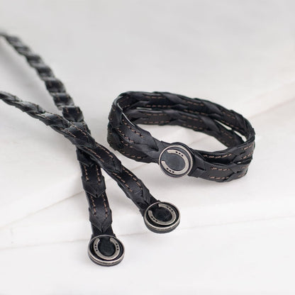 Rialto - Double Wrap Horseshoe Snap Bracelet in Pewter Urban-Equestrian