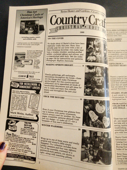 Vtg Better Home and Gardens Magazine 1989 Country Crafts Christmas Edition Santa's BEST Tennessee Junk Trunk