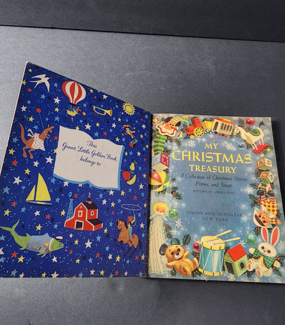My Christmas Treasury" is a classic Little Golden Book published in 1957 by Golden Books. A Giant little Golden book Tennessee Junk Trunk