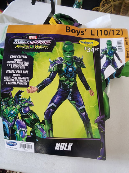 Marvel Mech Strike HULK Halloween Costume Boys Jumpsuit Armor Mask Size 10/12 L Tennessee Junk Trunk