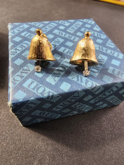 VTG 70s Avon Delicate Bells Christmas Holiday Dainty Gold Tone pierced Earrings Tennessee Junk Trunk