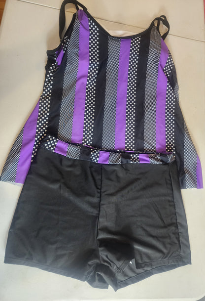 Women's Plus Size Swimsuit 18-20 Purple Black White Tennessee Junk Trunk