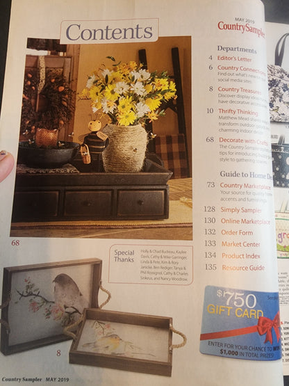 Country Sampler Magazine: May 2019 - "Easy Living" Tennessee Junk Trunk