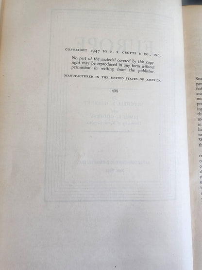 Europe Since 1815, Garrett and Godfrey HB 1947, History Book Tennessee Junk Trunk
