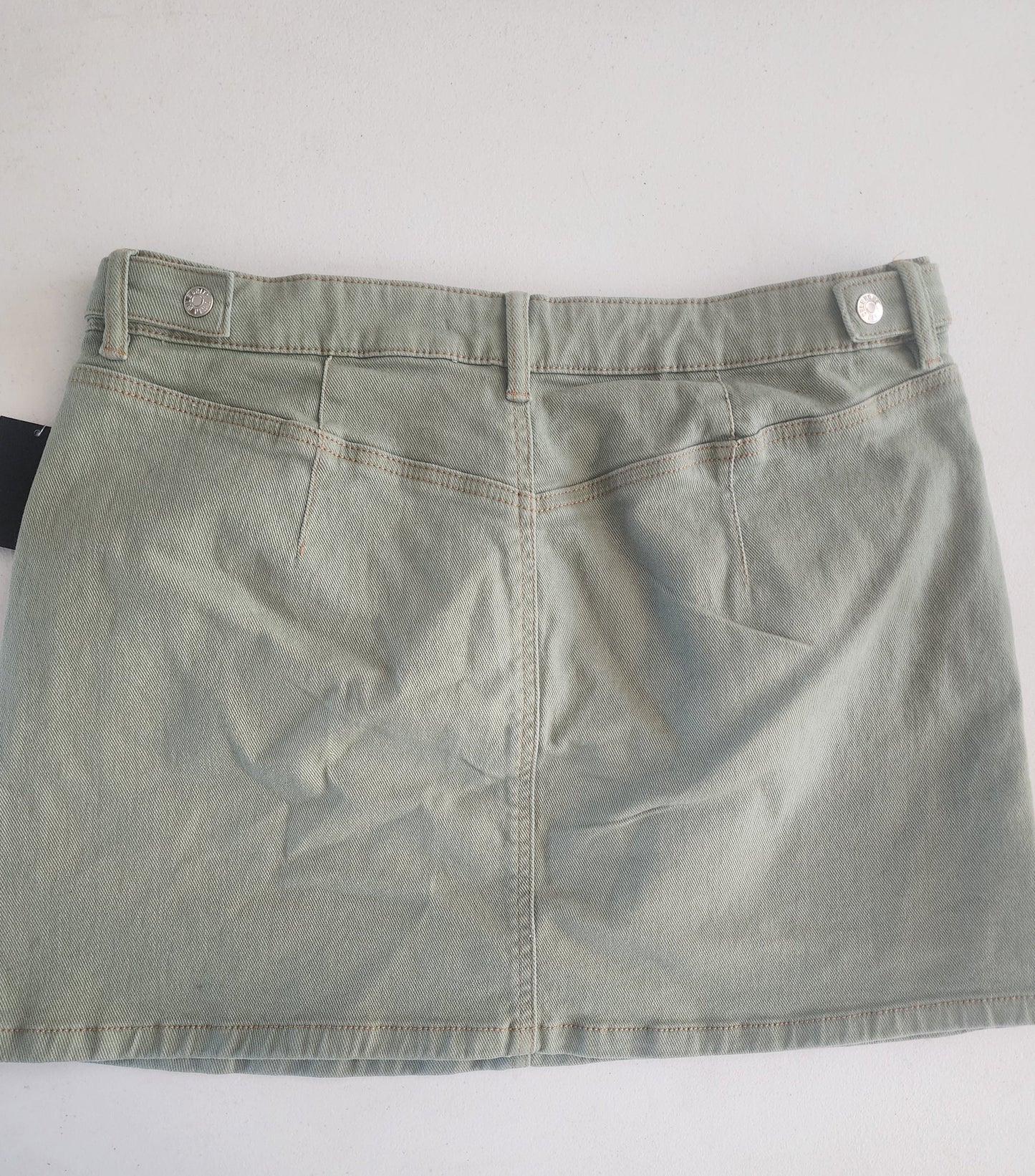 Women's New Green Denim Skirt 13/31 by Celebrity Pink 14.75" long waist 31" Tennessee Junk Trunk
