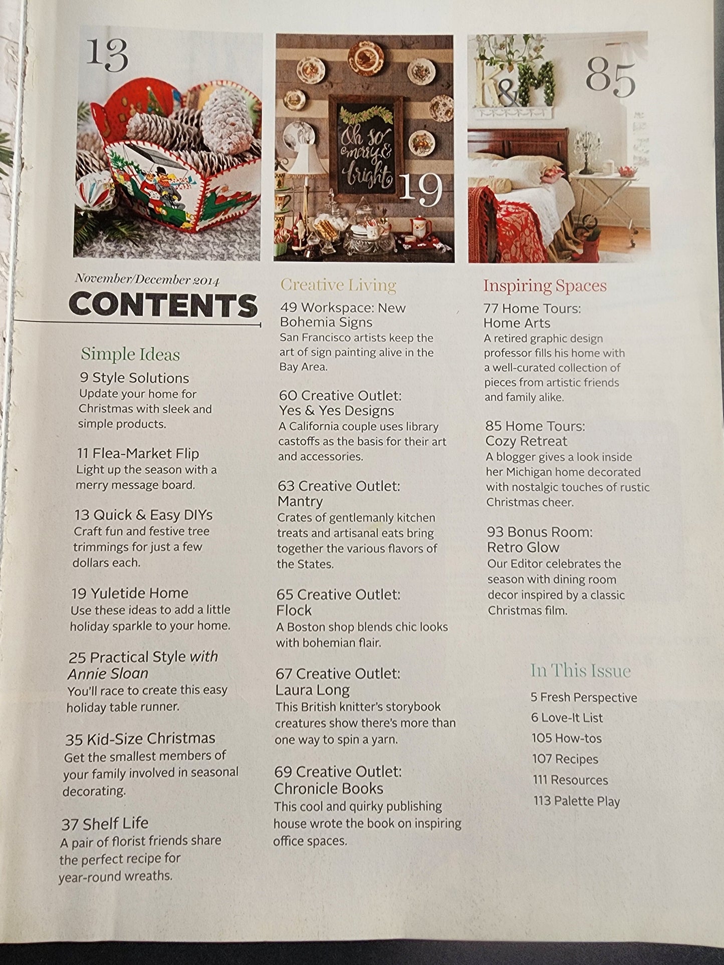 Fresh Style Magazine - November/December 2014 Christmas DIY & Decorating Edition Tennessee Junk Trunk