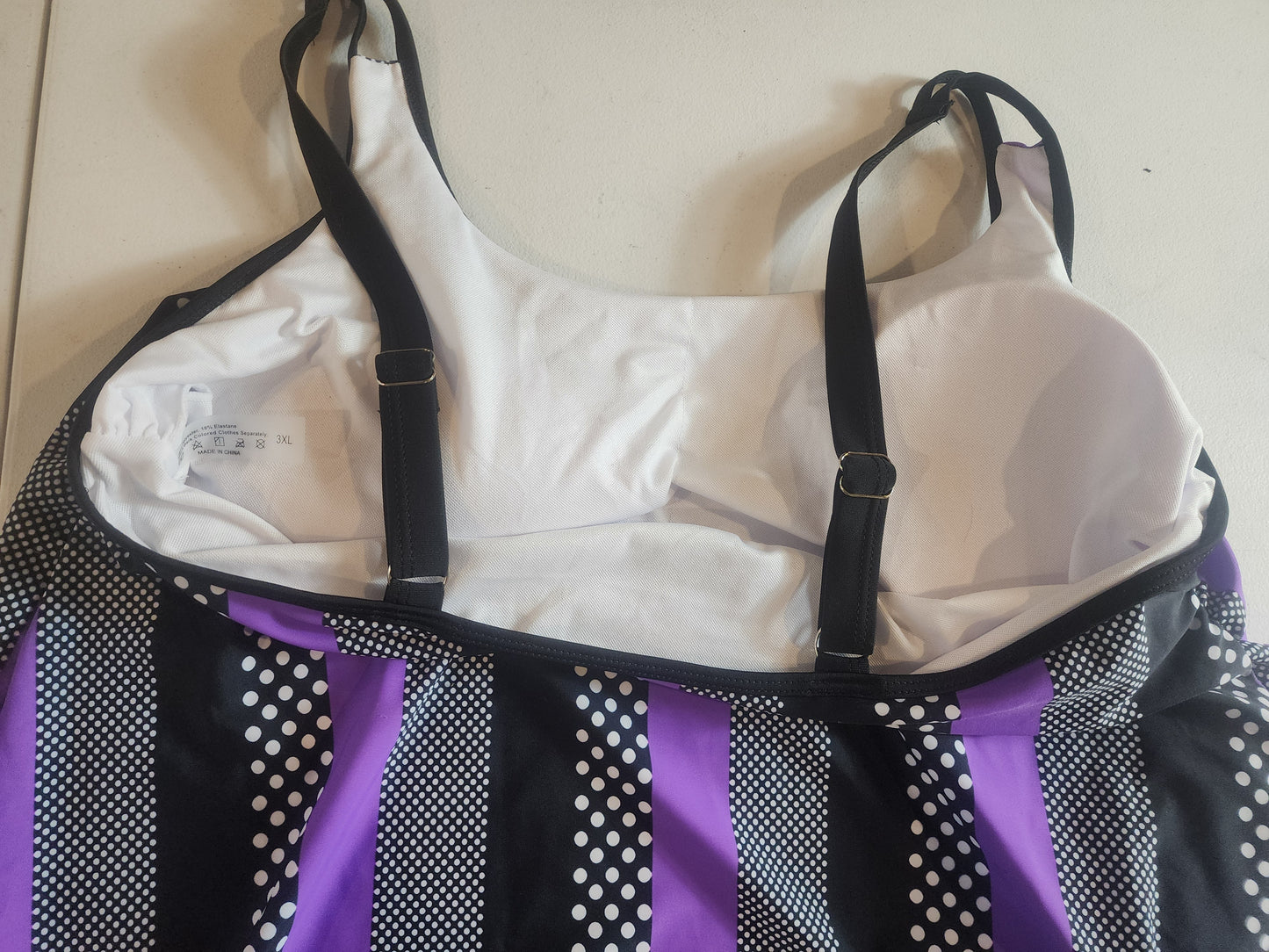Women's Plus Size Swimsuit 18-20 Purple Black White Tennessee Junk Trunk