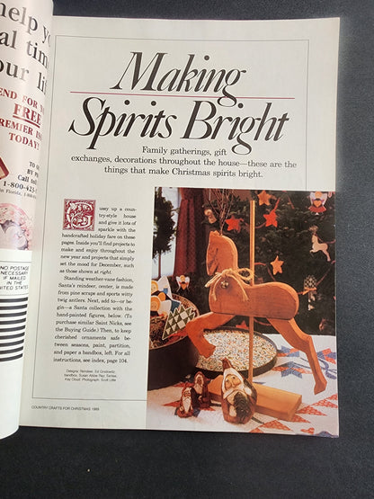 Vtg Better Home and Gardens Magazine 1989 Country Crafts Christmas Edition Santa's BEST Tennessee Junk Trunk